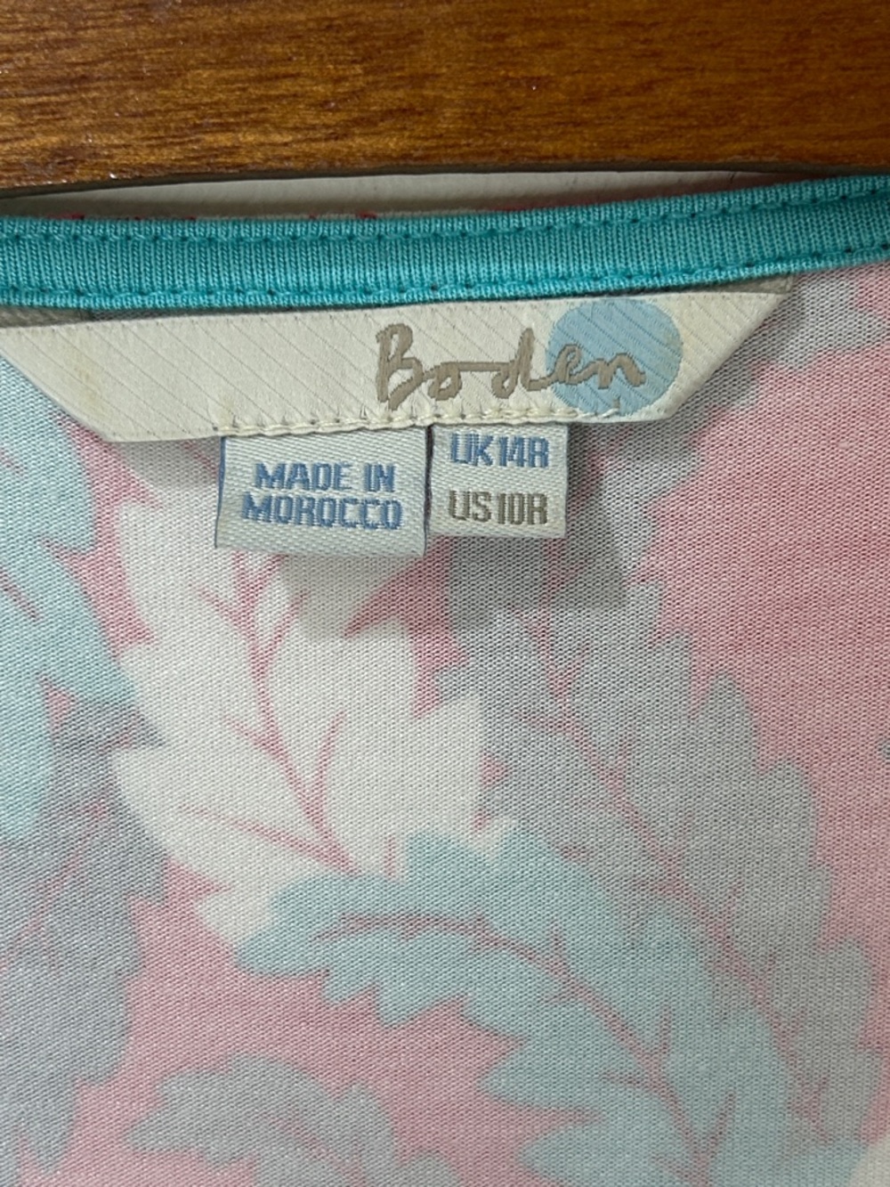 BODEN Marie V-Neck Wrap Dress Coral Blue Size 10R - Picture 4 of 16